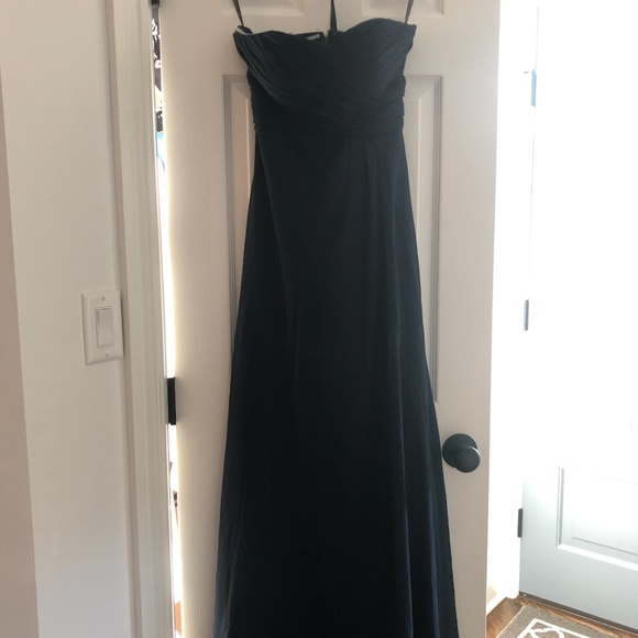bill levkoff navy chiffon bridesmaid style 778 - Picture 3 of 4
